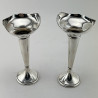 Pair of Attractive Sterling Silver Vases with Scolloped Shaped Bowls (1919)
