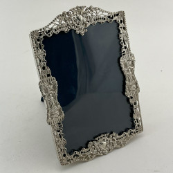 Superb Quality Unusual Cast Sterling Silver Photo Frame (1889).