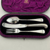 Smart Boxed Victorian Sterling Silver Three Piece Christening Set