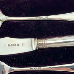 Smart Boxed Victorian Sterling Silver Three Piece Christening Set