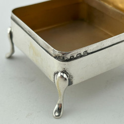 Good Quality Small Square Edwardian Sterling Silver Jewellery Box