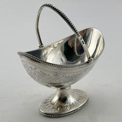 Boat Shaped Victorian Sterling Silver George III Style Sugar Basket