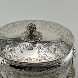 Quality Victorian Silver Plated Oval Biscuit Box or Barrel