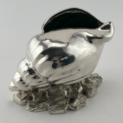 Late Victorian Silver Plated Conch Shell Spoon Warmer (c.1890)
