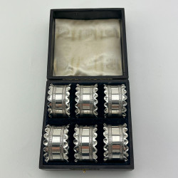 Boxed Set of 6 Victorian Sterling Silver Napkin Rings (1894)