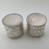 Pair of Decorative Silver Plated Tall Coasters or Flower Pots