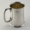 Handsome Sterling Silver Pint Mug with Plain Unengraved Body (1930)