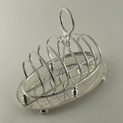 Beautiful Large Victorian Oval Silver Plated Toast Rack (c.1885)