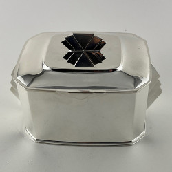 Stylish Art Deco Style Rectangular Silver Plated Box with Cut Corners (c.1930)