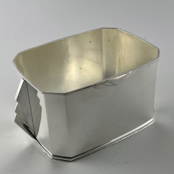 Stylish Art Deco Style Rectangular Silver Plated Box with Cut Corners