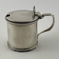 Elegant Plain Victorian Sterling Silver Mustard Pot (1886)