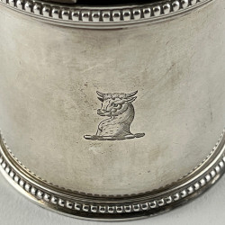 Elegant Plain Victorian Sterling Silver Mustard Pot