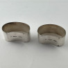 Smart Plain Pair of Boxed Sterling Silver Napkin Rings