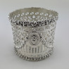 Pair of Decorative Silver Plated Tall Coasters or Flower Pots