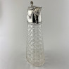 Very Fine Late Victorian Sterling Silver and Cut Glass Claret Jug