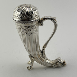 Rare Victorian Horn Shaped Cast Silver Plated Sugar Caster (1880)