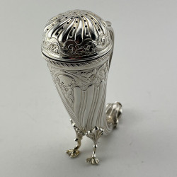 Rare Victorian Horn Shaped Cast Silver Plated Sugar Caster