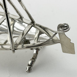 Beautifully Made Victorian Novelty Silver Plated Rowing Boat Toast Rack