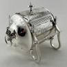 Unusual Design Victorian Silver Plated Biscuit Box or Barrel
