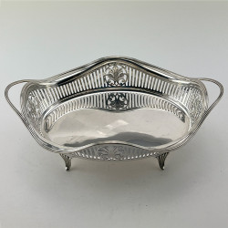 Elegant Edwardian Sterling Silver Oval Bowl or Serving Dish (1909)