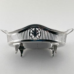 Elegant Edwardian Sterling Silver Oval Bowl or Serving Dish