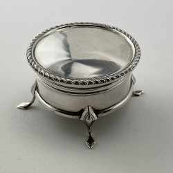 Small Cylindrical Sterling Silver Jewellery Box