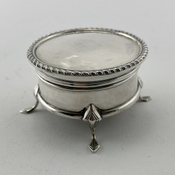 Small Cylindrical Sterling Silver Jewellery Box (1915)