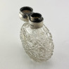 Unusual Edwardian Sterling Silver and Cut Glass Perfume Bottle