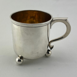Unusual Georgian Style Sterling Silver Half Pint Mug (1879)