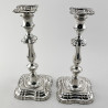 Pair of 30.4cm (12") Georgian Style Sterling Silver Candlesticks (1903)
