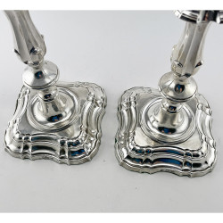 Pair of 30.4cm (12") Georgian Style Sterling Silver Candlesticks
