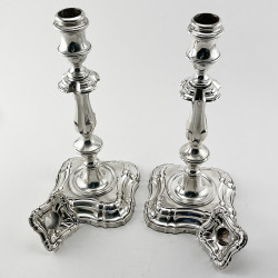 Pair of 30.4cm (12") Georgian Style Sterling Silver Candlesticks
