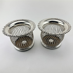Pair of Victorian 12.7cm (5") High Silver Plated Bottle Coasters (c.1900)