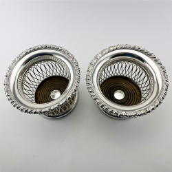 Pair of Victorian 12.7cm (5") High Silver Plated Bottle Coasters