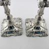 Pair of Victorian Crested Sterling Silver Candlesticks by Thomas Bradbury
