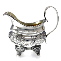 Antique George IV Silver Oval Cream Jug
