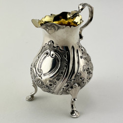 George III Sterling Silver Cream Jug with Double Scroll Handle (1763)
