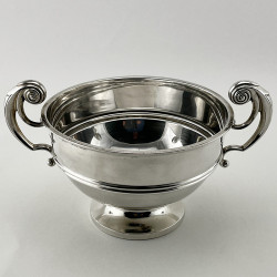 Cylindrical Sterling Silver Rose Bowl with Plain Body (1911)
