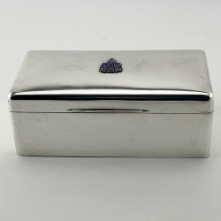 Sterling Silver Box with Enamel Crest with Turkish Interest (1924)