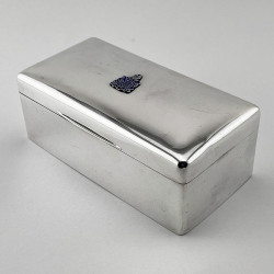 Sterling Silver Box with Enamel Crest with Turkish Interest