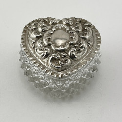 Edwardian Heart Shaped Sterling Silver Trinket Box (1903)