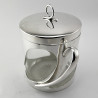 Edwardian Silver Plated Barrel or Box with Clear Glass Body