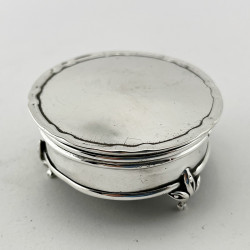 Pretty Sterling Silver Jewellery or Trinket Box with Chippendale Border