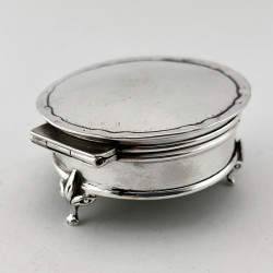 Pretty Sterling Silver Jewellery or Trinket Box with Chippendale Border
