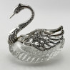 Three Sterling Silver Graduated Size Swan Dishes