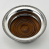 Single Sterling Silver Bottle Coaster with Wooden Base (1971)