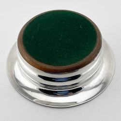 Single Sterling Silver Bottle Coaster with Wooden Base