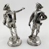 Pair of Emile Guillemin French Bronze Silver Plated Figural Cavaliers (c.1895)