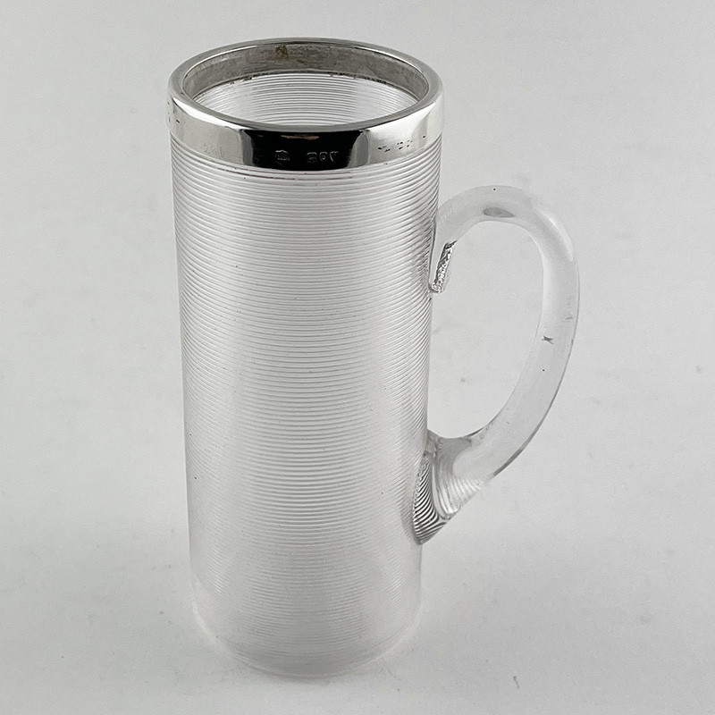 Stylish Victorian Silver and Glass Half Pint Mug (1892)