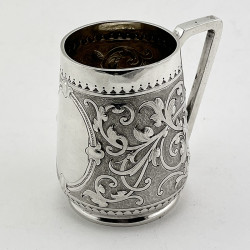 Pretty Victorian Sterling Silver Half Pint Christening Mug (1875)
